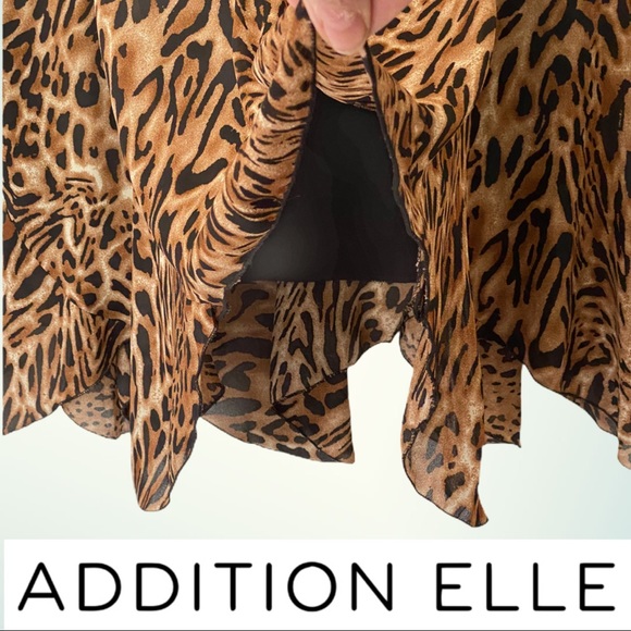 Asymmetric Gored Leopard Skirt by Addition Elle - Picture 3 of 10
